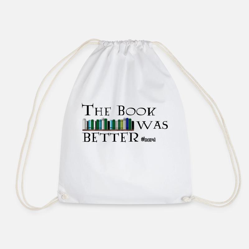 The Book What Better #nerd - Drawstring Bag - white