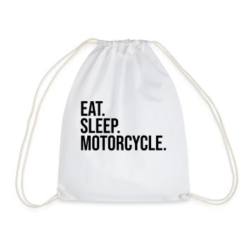 Eat sleep motorcycle - Sac de sport léger - blanc - Devant