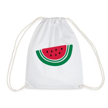 half watermelon fruits-2 - Drawstring Bag - white - Front
