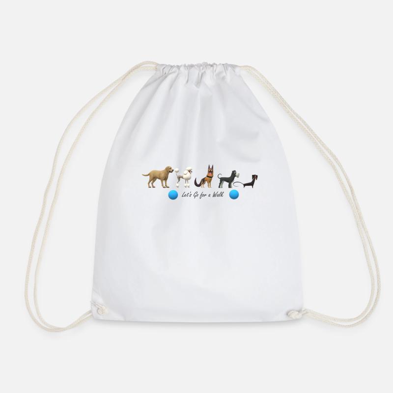 dogs - Drawstring Bag - white