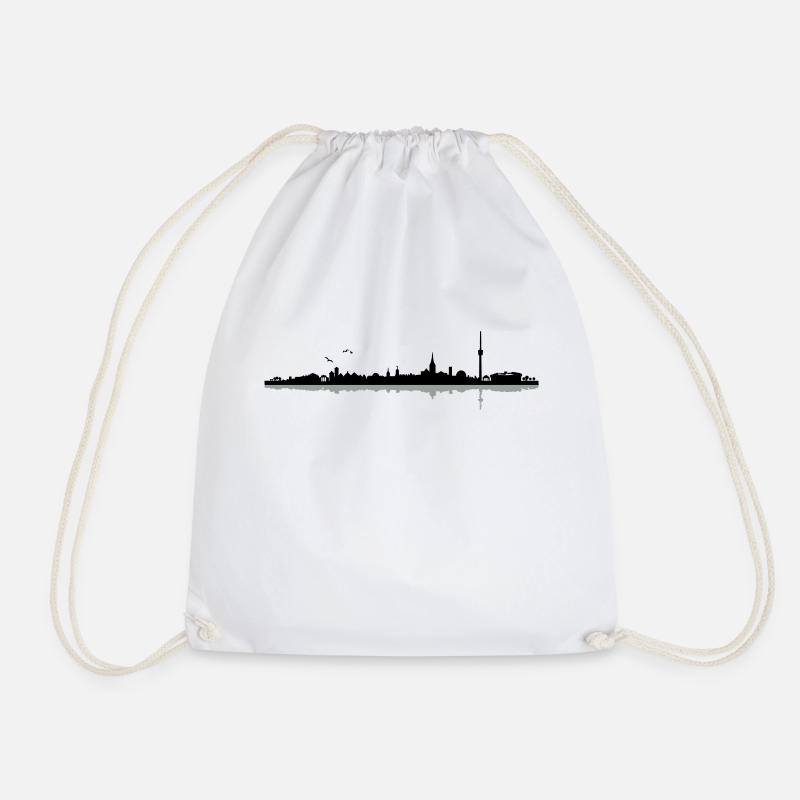 Stuttgart Skyline - Drawstring Bag - white