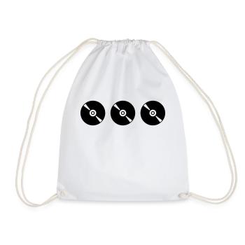 Discs - Drawstring Bag - white - Front