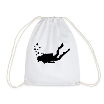 Scuba diver - Drawstring Bag - white - Front