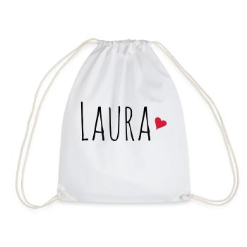 Laura | Daughter girlfriend mother gift - Drawstring Bag - white - Front