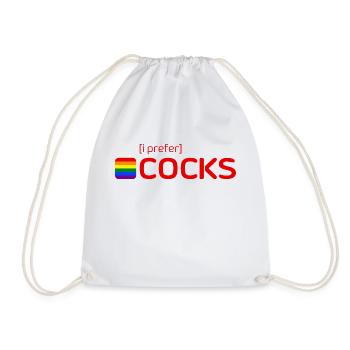 [i prefer] COCKS - Turnbeutel - Weiß - Vorne