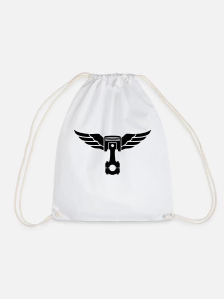 piston et ailes - Drawstring Bag - white