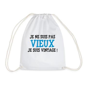 Je ne suis pas vieux, je suis Vintage ! - Turnbeutel - Weiß - Vorne