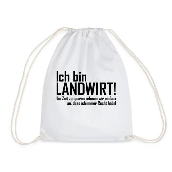 ich bin landwirt - Turnbeutel - Weiß - Vorne