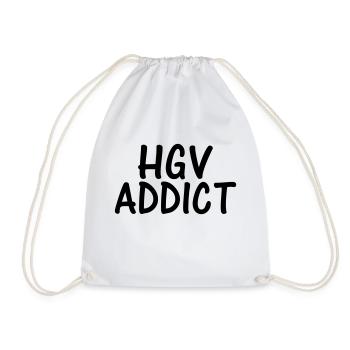 hgv addict - Drawstring Bag - white - Front
