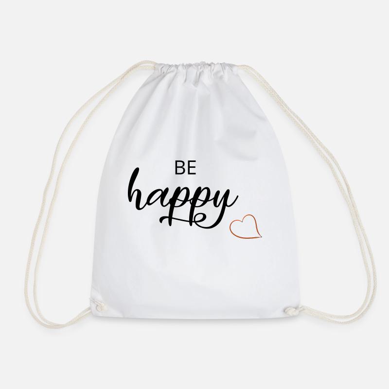 be happy - Turnbeutel - Weiß