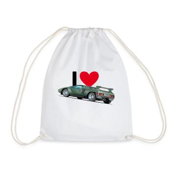 I love sports cars 001 - Drawstring Bag - white - Front
