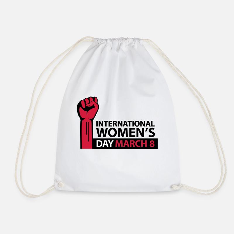 International Women's Day March 8 - Drawstring Bag - white