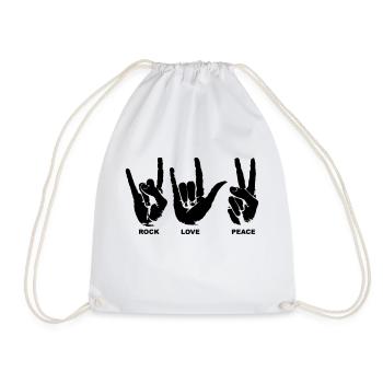 Rock Love Peace - Sac de sport léger - blanc - Devant