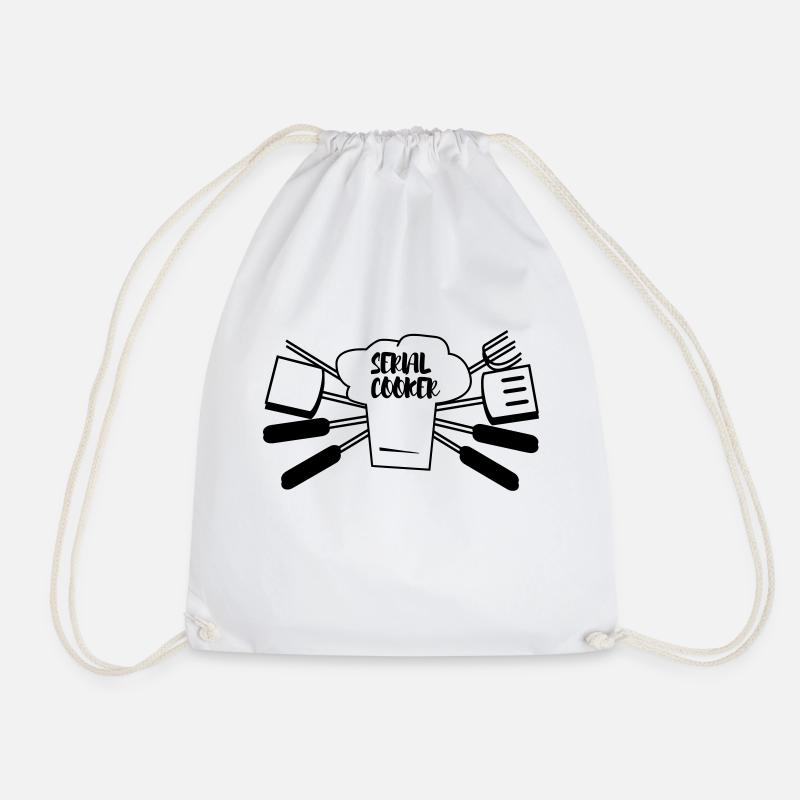 SEIAL COOKER - Drawstring Bag - white