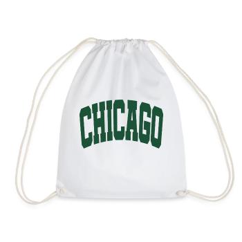 Chicago Schriftzug grün - Turnbeutel - Weiß - Vorne