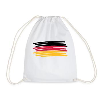 Germany Colors Pen Painted Flag - Drawstring Bag - white - Front