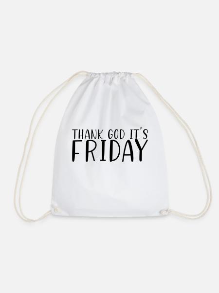 Diebeskind - thank god its friday - Turnbeutel - Weiß