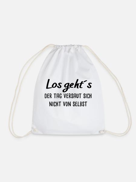 los gehts schwarz - Turnbeutel - Weiß