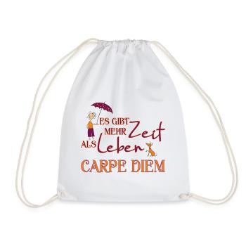 Es gibt mehr Zeit als Leben - CARPE DIEM 1 - Turnbeutel - Weiß - Vorne