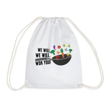 Nous allons, nous allons, vous wok! - Sac de sport léger - blanc - Devant