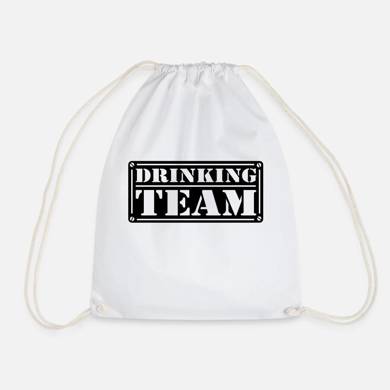 drinking team - Drawstring Bag - white