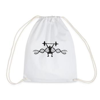 Fitness Strength Training Athletes Bodybuilder Muscle - Drawstring Bag - white - Front
