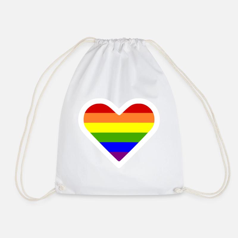 Lgbt - Drawstring Bag - white