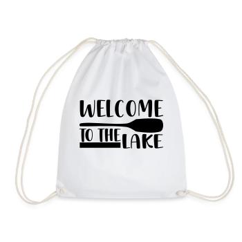 21 wel come to the lake - Drawstring Bag - white - Front
