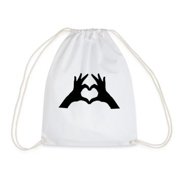 mains coeur - Sac de sport léger - blanc - Devant