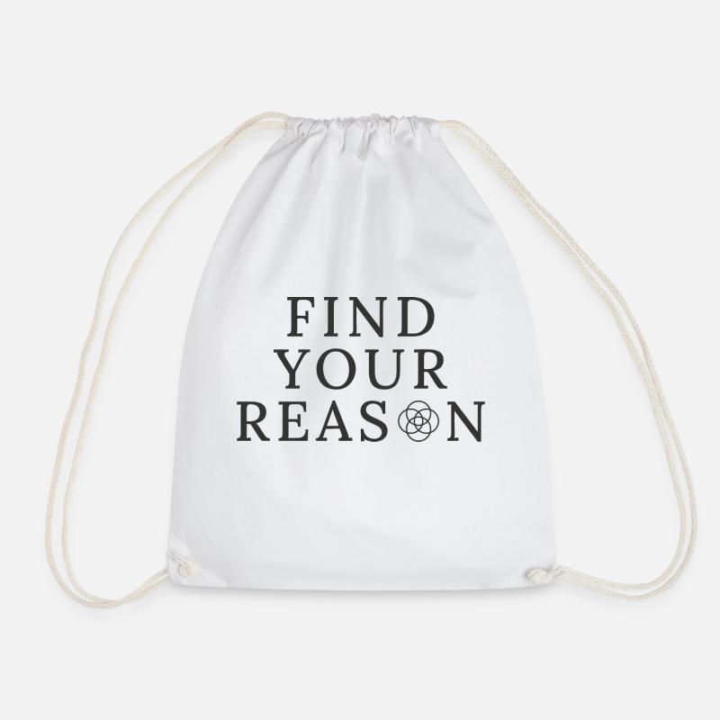 Japan IKIGAI Typography Design - Drawstring Bag - white