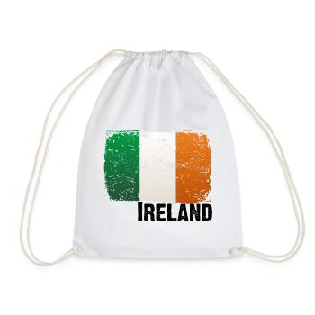 Ireland - Ireland - Green White Orange - Drawstring Bag - white - Front