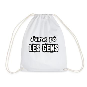 j'aime pô les gens - Sac de sport léger - blanc - Devant