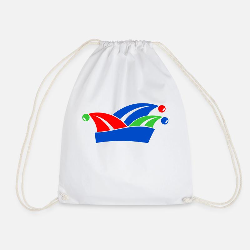 Jester's Cap 1 2 3 Colours - Drawstring Bag - white