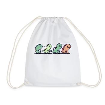 Dinosaur Family - Drawstring Bag - white - Front