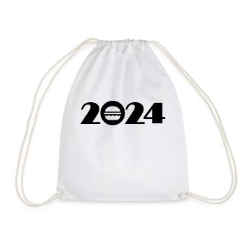 Burgers 2024, hamburgers 2024, fast food 2024 - Drawstring Bag - white - Front