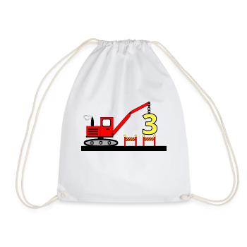 Bagger - Turnbeutel - Weiß - Vorne