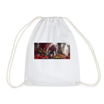 rise of mutant monster – symbiot of a bull, a bear - Drawstring Bag - white - Front