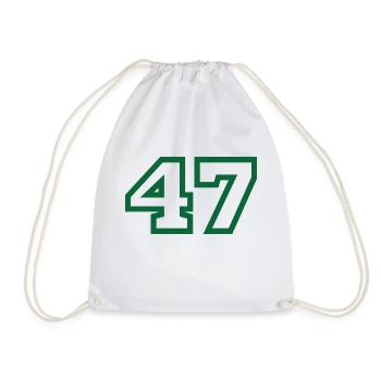 Number 47 green sport - Drawstring Bag - white - Front