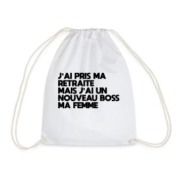Funny Man Retirement Gift Idea for a Mar - Drawstring Bag - white - Front