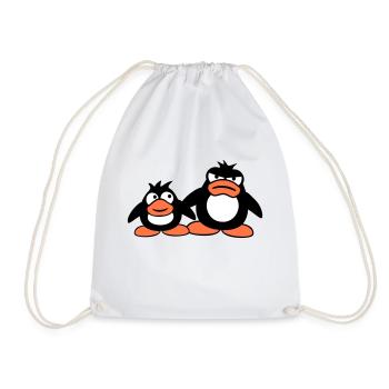 Penguin Two Friends 2 Team Big Brother Angry - Drawstring Bag - white - Front