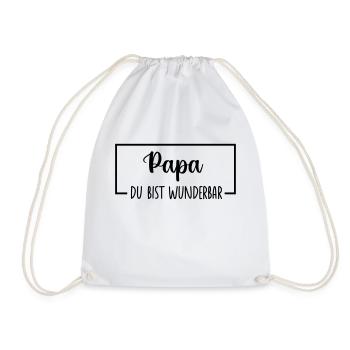 Papa Papi Vater Tochter Sohn Vatertag Männer Shirt - Turnbeutel - Weiß - Vorne