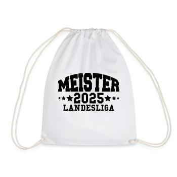 Meister Landesliga 2025 Aufstieg Fußball Handball - Turnbeutel - Weiß - Vorne