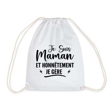 Mom and frankly I manage - Mother's Day - Drawstring Bag - white - Front
