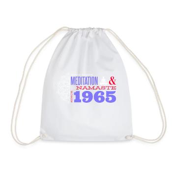 Meditating Since 1965 - 60 Years of Tranquility - Drawstring Bag - white - Front