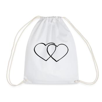 hearts - Drawstring Bag - white - Front