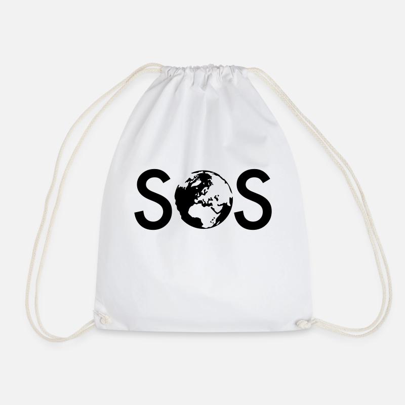 SOS - Drawstring Bag - white