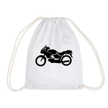 Motorrad, Motorräder - Turnbeutel - Weiß - Vorne