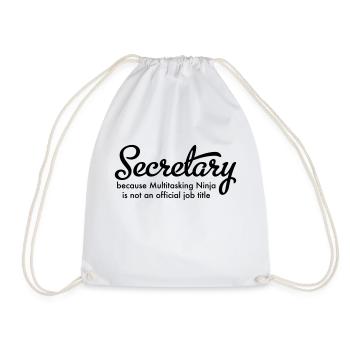 secretary - Drawstring Bag - white - Front