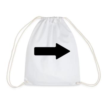 arrow - Drawstring Bag - white - Front