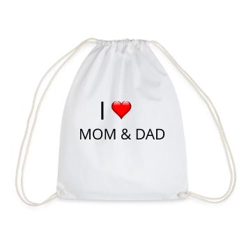 J'AIME MAMAN & DAD - Sac de sport léger - blanc - Devant